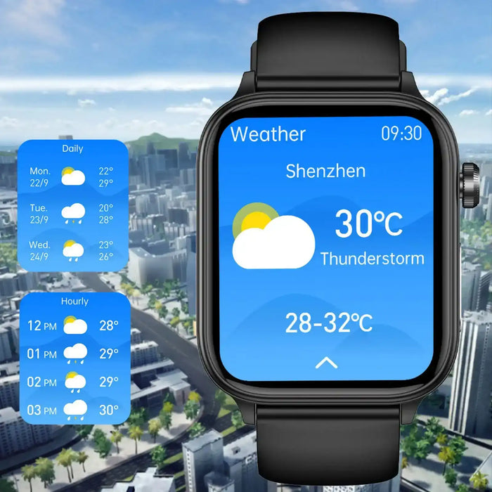 Montre connectée TUTT ECG avec suivi de santé par IA, analyse de la composition corporelle et appels Bluetooth – Écran HD 1,39", étanchéité IP68, batterie 340 mAh E7