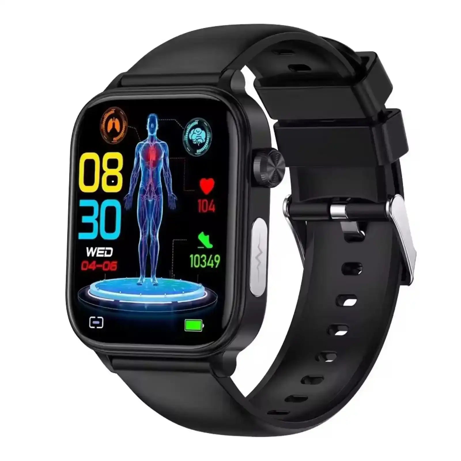 Montre connectée TUTT ECG avec suivi de santé par IA, analyse de la composition corporelle et appels Bluetooth – Écran HD 1,39", étanchéité IP68, batterie 340 mAh E7