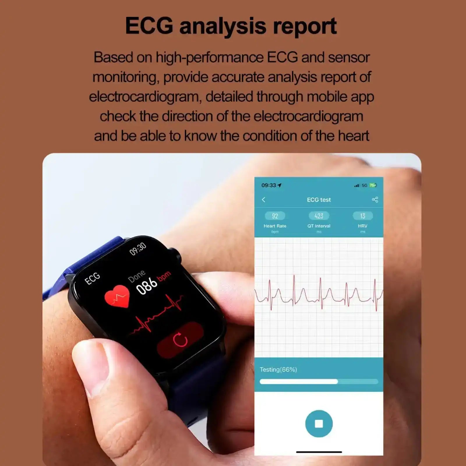 TUTT ECG Smart Watch with, AI Health Monitoring, Body Composition & Bluetooth Calling – 1.39” HD Display, IP68 Waterproof, 340mAh Batter E7