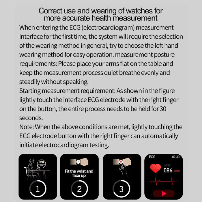 Montre connectée TUTT ECG avec suivi de santé par IA, analyse de la composition corporelle et appels Bluetooth – Écran HD 1,39", étanchéité IP68, batterie 340 mAh E7