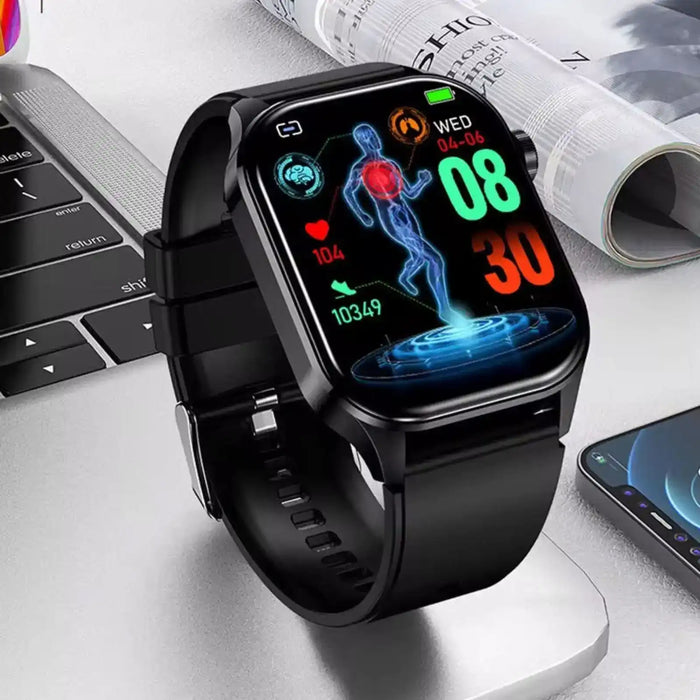 Montre connectée TUTT ECG avec suivi de santé par IA, analyse de la composition corporelle et appels Bluetooth – Écran HD 1,39", étanchéité IP68, batterie 340 mAh E7