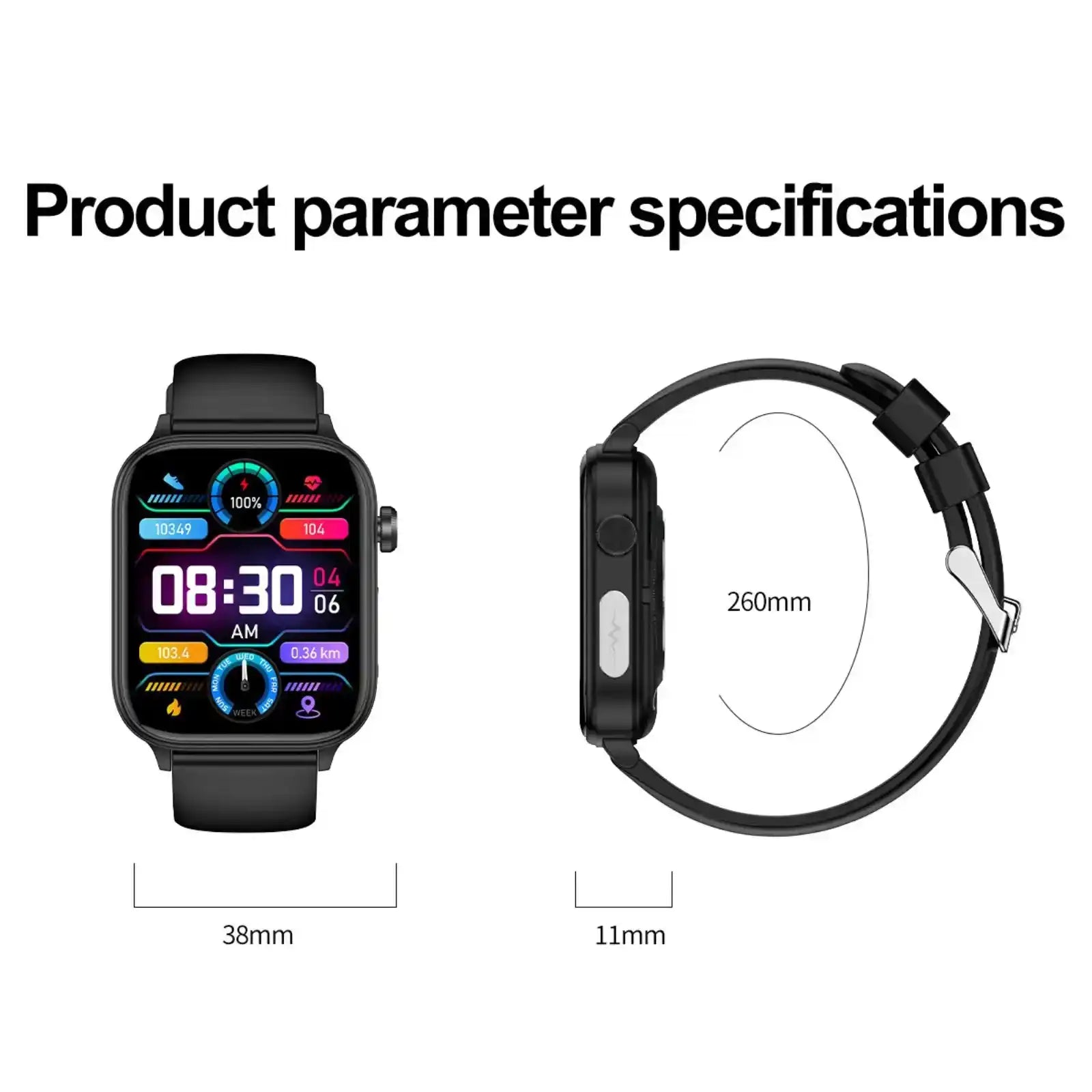 TUTT ECG Smart Watch with, AI Health Monitoring, Body Composition & Bluetooth Calling – 1.39” HD Display, IP68 Waterproof, 340mAh Batter E7