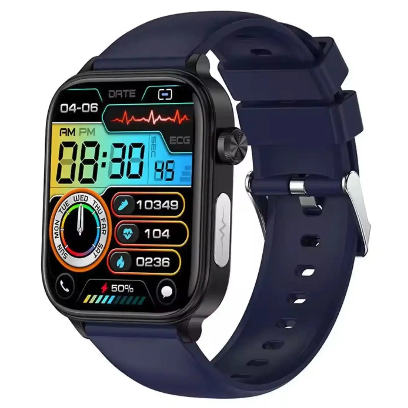 TUTT ECG Smart Watch with, AI Health Monitoring, Body Composition & Bluetooth Calling – 1.39” HD Display, IP68 Waterproof, 340mAh Batter E7