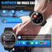 Smartwatch with Bluetooth HD voice calls, notifications, black strap, and round face on wrist TUTT