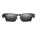 Smart AI glasses with black frame and gradient lenses, front view, on white background TUTT