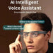 Man wearing AI smart glasses with gradient lenses using voice assistant features, TUTT