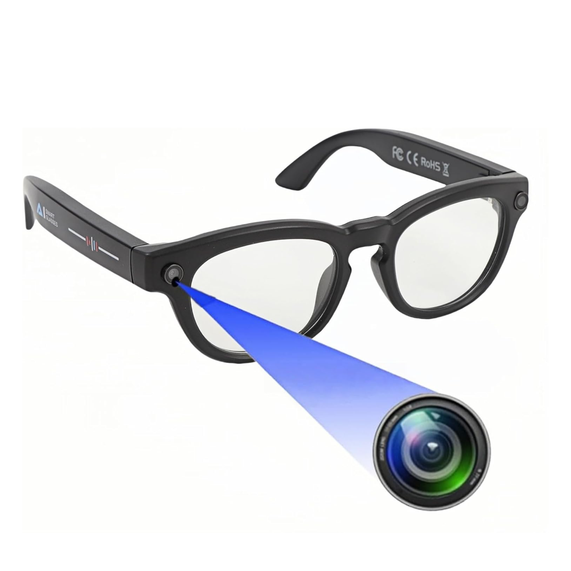 TUTT Smart Bluetooth Camera Glasses | Photochromic Sunglasses | Video, Image Voice Recording | Call, Music | Pedometer, Calorie and Distance Tracking | Anti Blue-Light Coating GS3