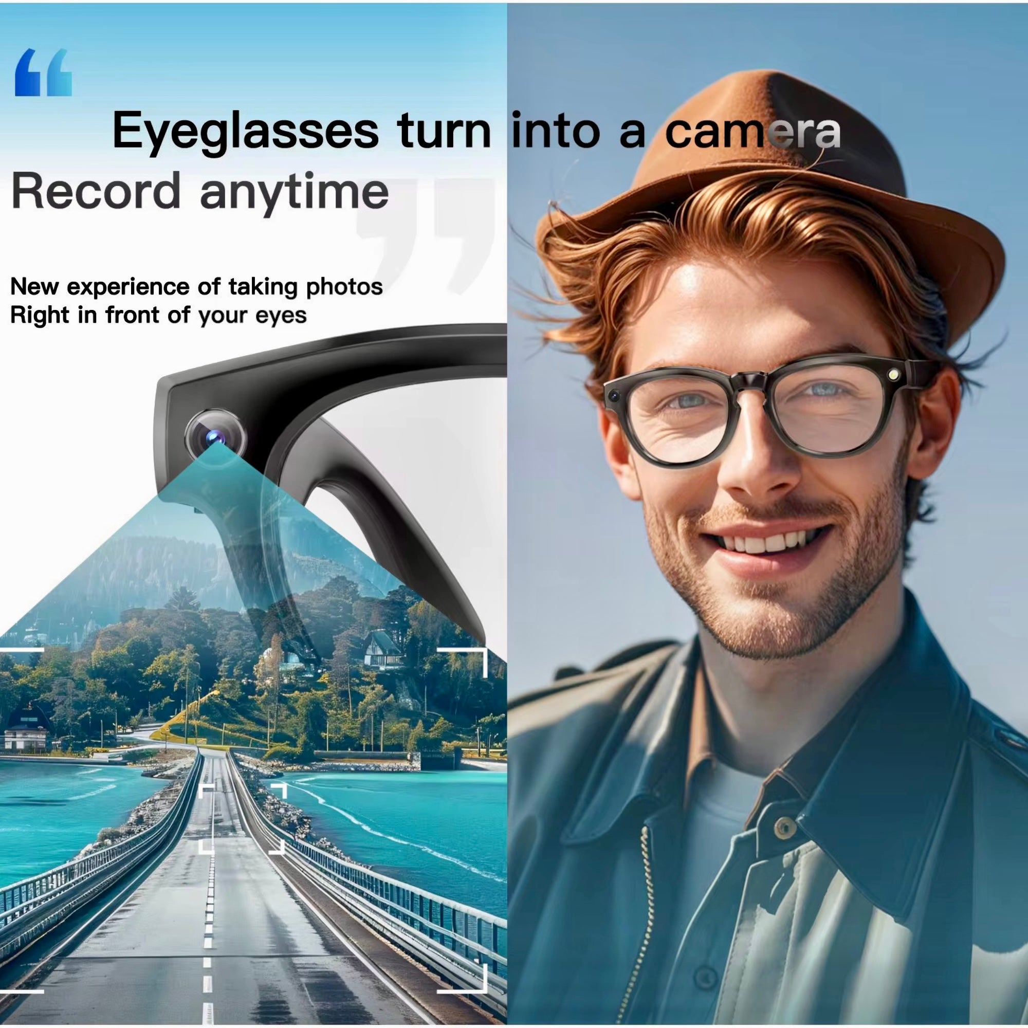 TUTT Smart Bluetooth Camera Glasses | Photochromic Sunglasses | Video, Image Voice Recording | Call, Music | Pedometer, Calorie and Distance Tracking | Anti Blue-Light Coating GS3