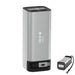 Silver and black 100W portable laptop power bank with USB ports and digital display TUTT
