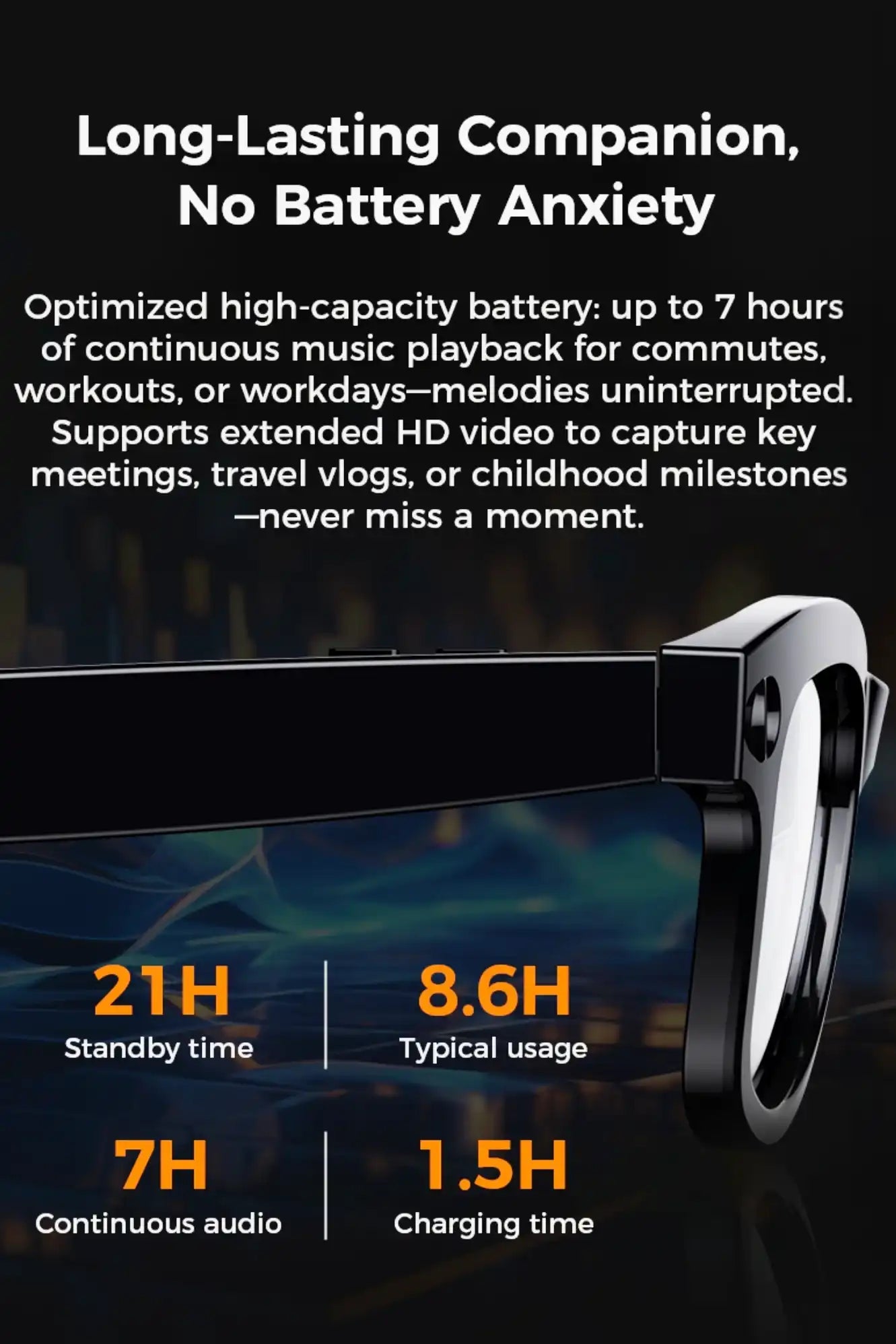 TUTT Ai Smart Glasses, Chat GPT | 8MP Camera Sunglasses Photo, Video, Music & Call Features, Ai Translator | Anti-Blue Light Touch Control M1