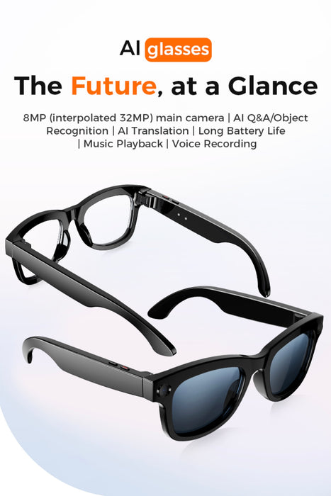 TUTT Ai Smart Glasses, Chat GPT | 8MP Camera Sunglasses Photo, Video, Music & Call Features, Ai Translator | Anti-Blue Light Touch Control M1