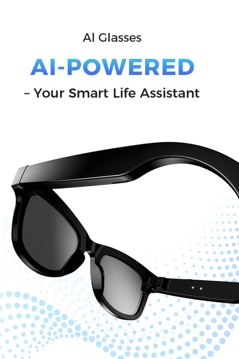 TUTT Ai Smart Glasses, Chat GPT | 8MP Camera Sunglasses Photo, Video, Music & Call Features, Ai Translator | Anti-Blue Light Touch Control M1