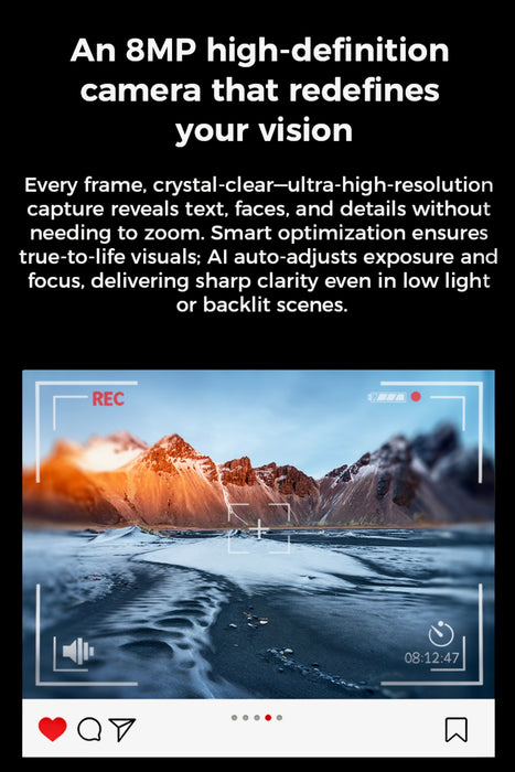 TUTT Ai Smart Glasses, Chat GPT | 8MP Camera Sunglasses Photo, Video, Music & Call Features, Ai Translator | Anti-Blue Light Touch Control M1