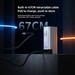 Retractable cable with charging device on a dark background, featuring text about cable length and functionality. TUTT Monitor, Laptop Power Bank 100W 20,000mAh Retractable Cable LCD Display L1