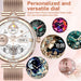 Rose gold TUTT NX17 Pro smart watch for women with multiple customizable dials, floral and digital designs, on a mesh band, shown with various watch face options. TUTT