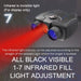 Black night vision goggles with blue lenses emitting adjustable red infrared fill light for enhanced night visibility, TUTT