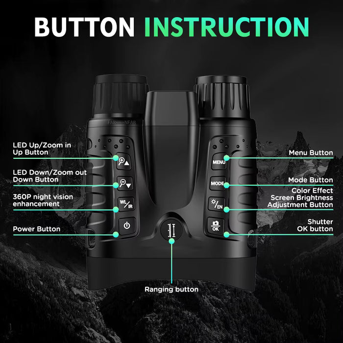 Lunettes de vision nocturne infrarouge TUTT, télémètre laser, jumelles 4K IP54 32 MP, zoom numérique 8x NV2185 Plus 