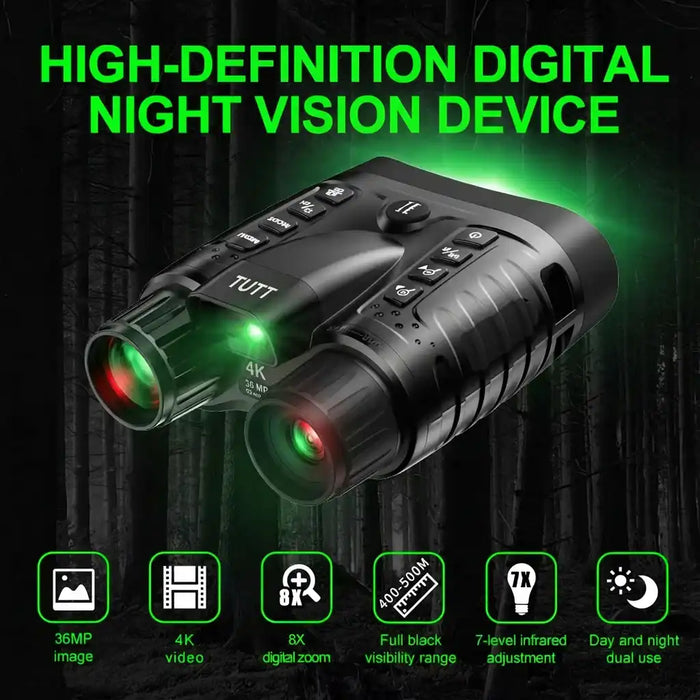Lunettes de vision nocturne infrarouge TUTT, télémètre laser, jumelles 4K IP54 32 MP, zoom numérique 8x NV2185 Plus 