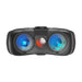 Front view of black night vision binoculars with blue-tinted lenses and central sensor, portable and compact design TUTT