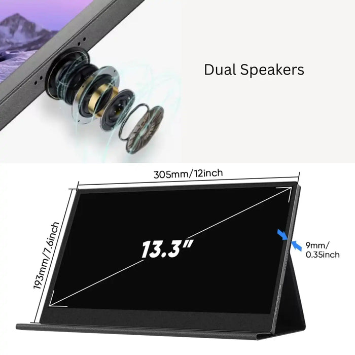 Moniteur portable OLED TUTT 13,3" – Dalle IPS FHD USB-C, extension d'écran pour ordinateur portable | OL3