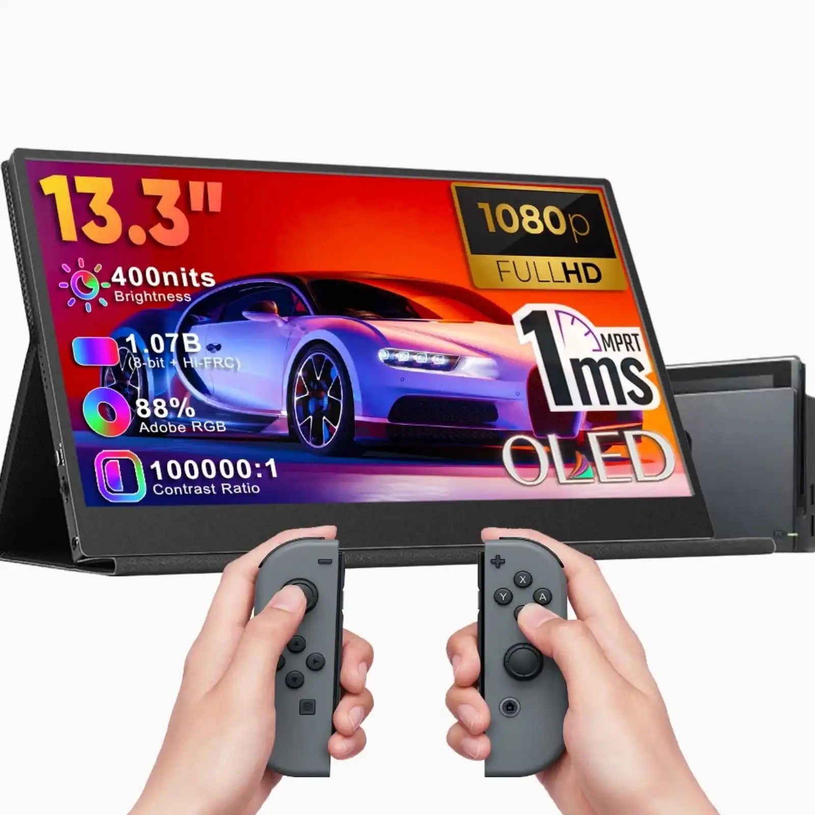 Moniteur portable OLED TUTT 13,3" – Dalle IPS FHD USB-C, extension d'écran pour ordinateur portable | OL3