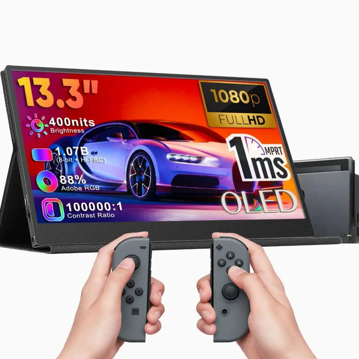 Moniteur portable OLED TUTT 13,3" – Dalle IPS FHD USB-C, extension d'écran pour ordinateur portable | OL3