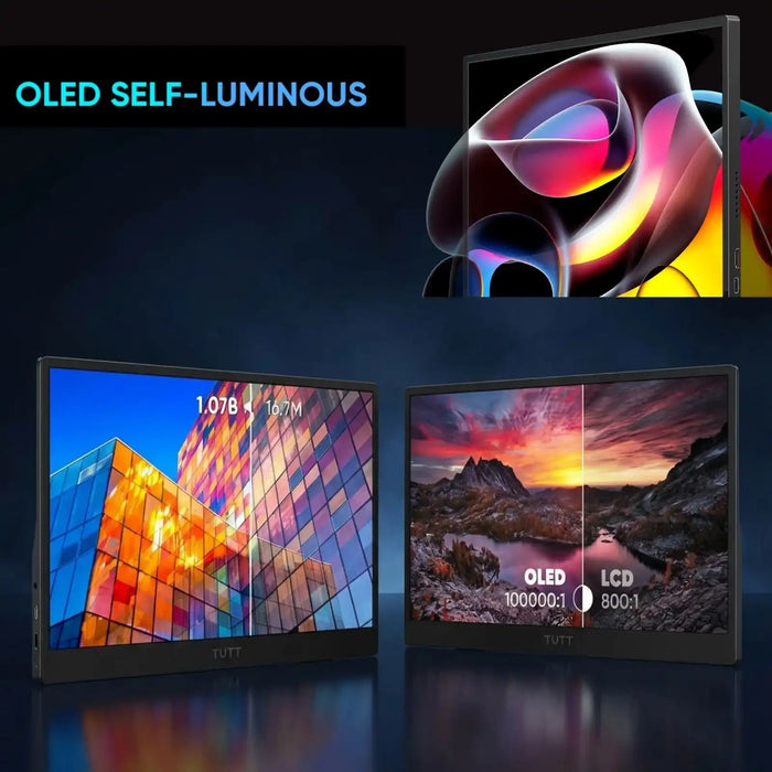 Moniteur portable OLED TUTT 13,3" – Dalle IPS FHD USB-C, extension d'écran pour ordinateur portable | OL3