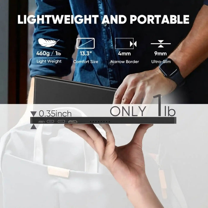 Moniteur portable OLED TUTT 13,3" – Dalle IPS FHD USB-C, extension d'écran pour ordinateur portable | OL3
