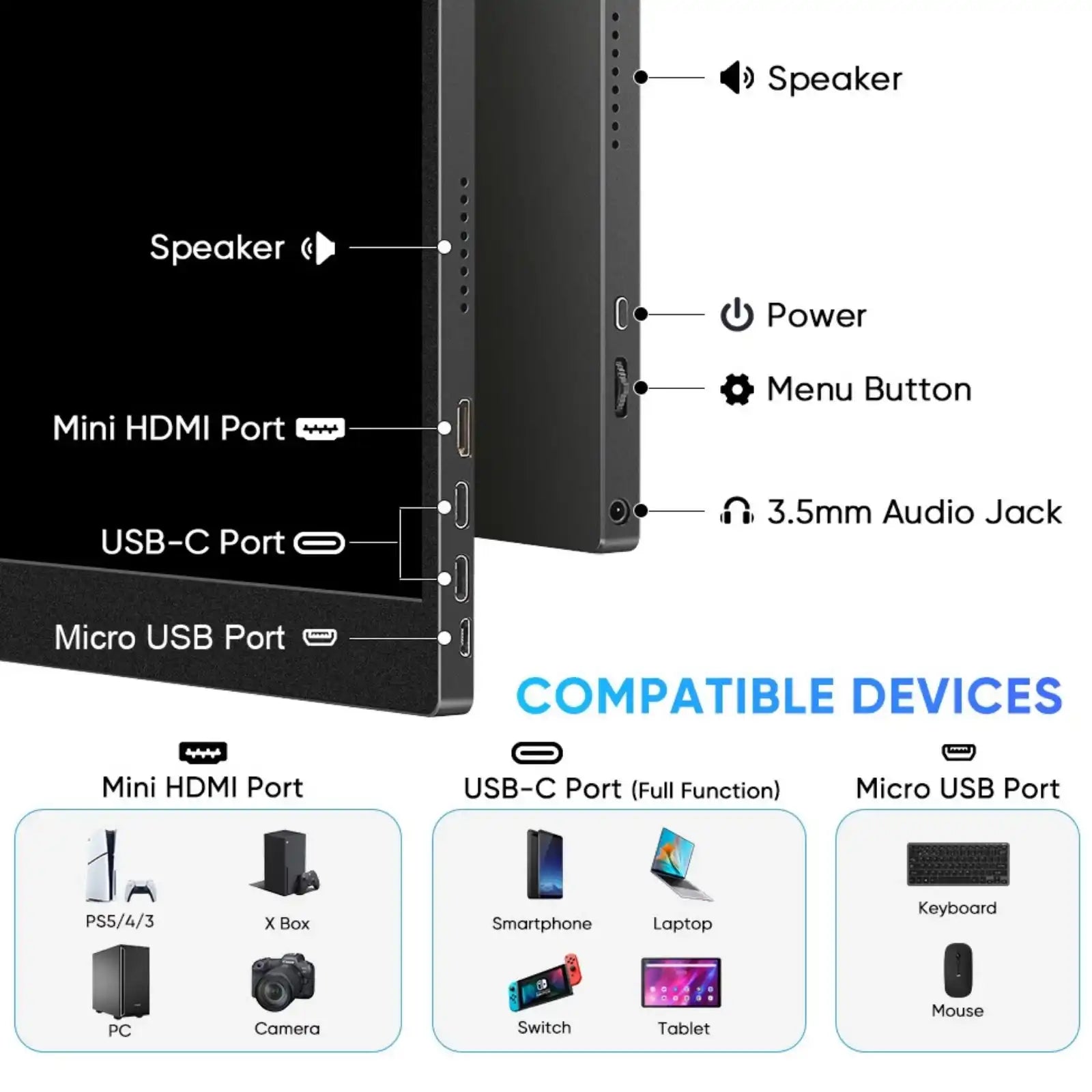 Moniteur portable OLED TUTT 13,3" – Dalle IPS FHD USB-C, extension d'écran pour ordinateur portable | OL3