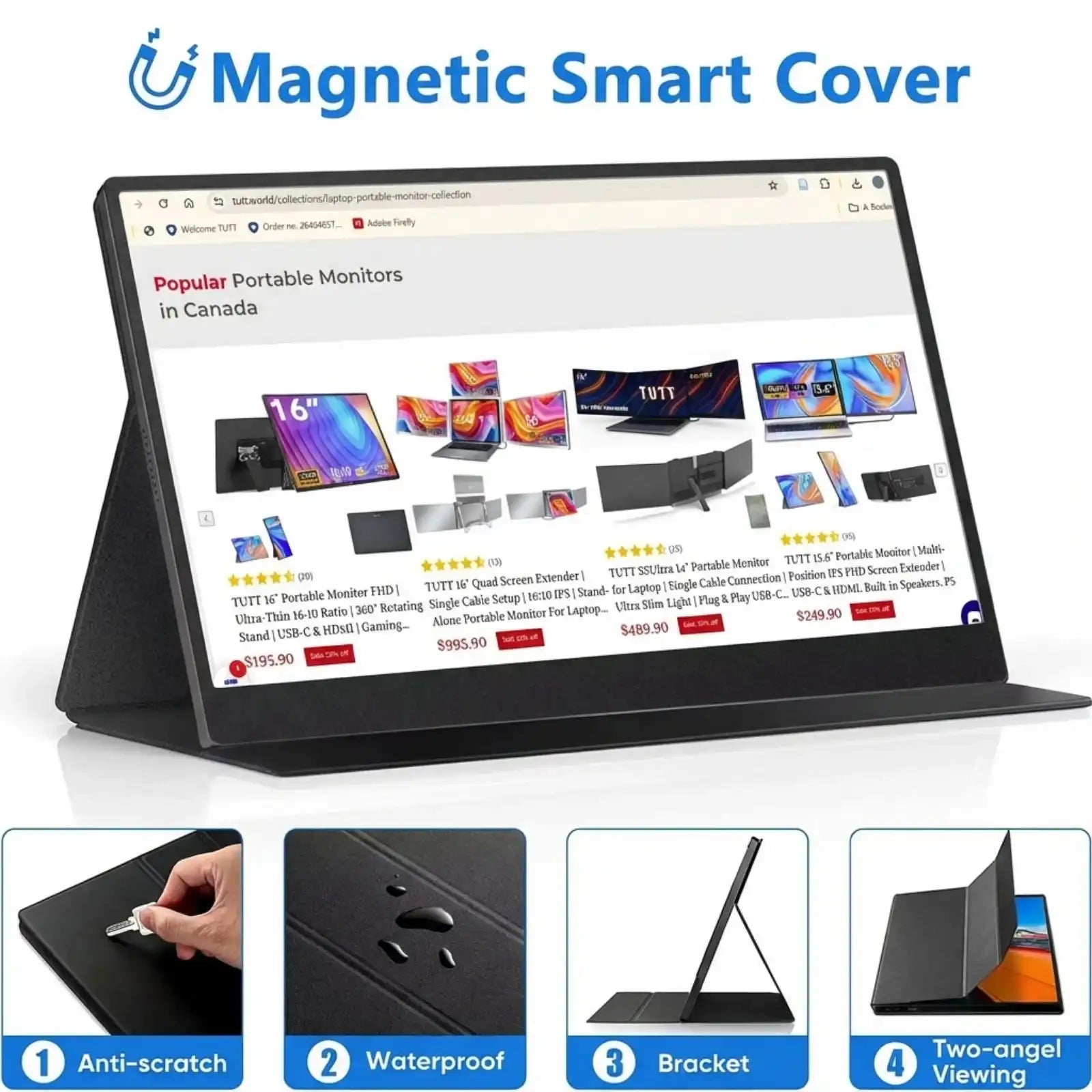 Moniteur portable OLED TUTT 13,3" – Dalle IPS FHD USB-C, extension d'écran pour ordinateur portable | OL3