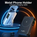 Metal phone holder with lanyard charging cable on a dark background TUTT Power Bank 10000mAh Magnetic Wireless with Self-Wired Stand | PD22.5W & 15W Wireless | C5