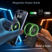 Magnetic power bank being used to charge a smartphone with text highlighting features. TUTT Power Bank 5000mAh Magnetic Wireless  PD20W Fast Charging | Ultra Slim I5