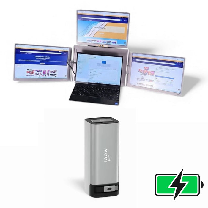 TUTT  Monitor, Laptop Power Bank 100W 20,000mAh Retractable Cable LCD Display L1