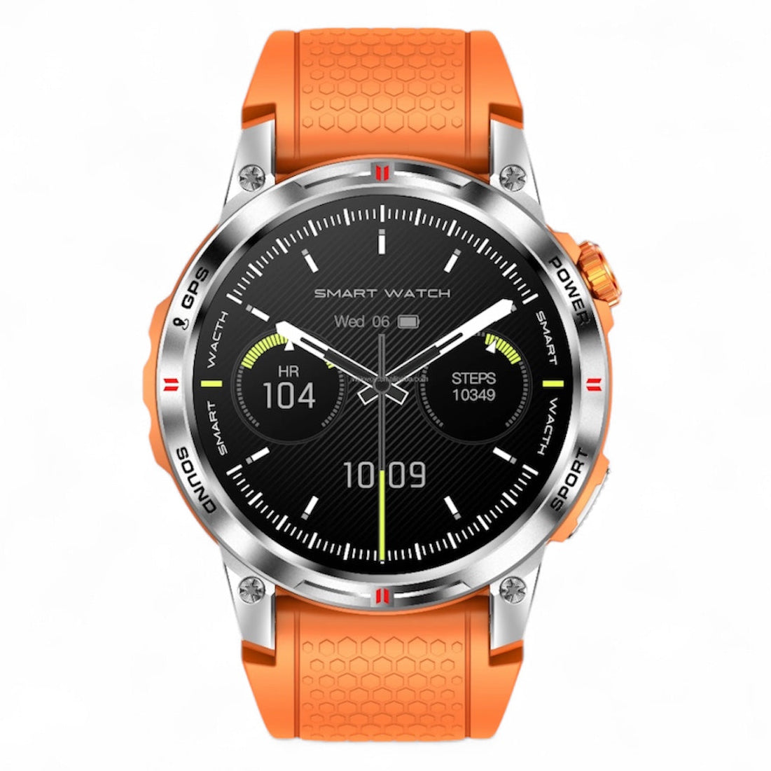 TUTT Rugged Smartwatch for Men Women | Compass GPS Exercise | AMOLED Metal Dial | 2 Military Straps