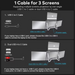 TUTT 16” Triple Screen Portable Monitor For Laptop 12”-18.5” | Single Cable Setup | 16:10 IPS | Quad Screen Extender | Stand-Alone for Mac & Windows S788