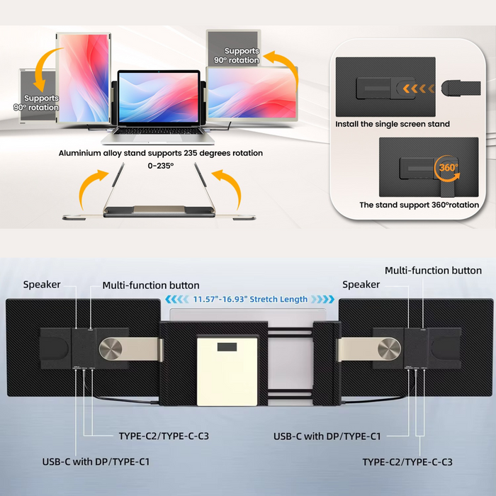 TUTT S7 Portable Monitor for Laptop Screen Extender