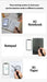 Collage showing A5 notebook with hand drawing a panda, digital notepad with hand drawing geometric shapes, and B5 paper with hand sketching rulers, all synchronized with smartphone screens TUTT