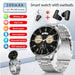 Smartwatch with 1.39" IPS HD screen and metal band, includes wireless earbuds, 300mAh battery, heart rate, blood oxygen, voice assistant, waterproof IP67 TUTT
