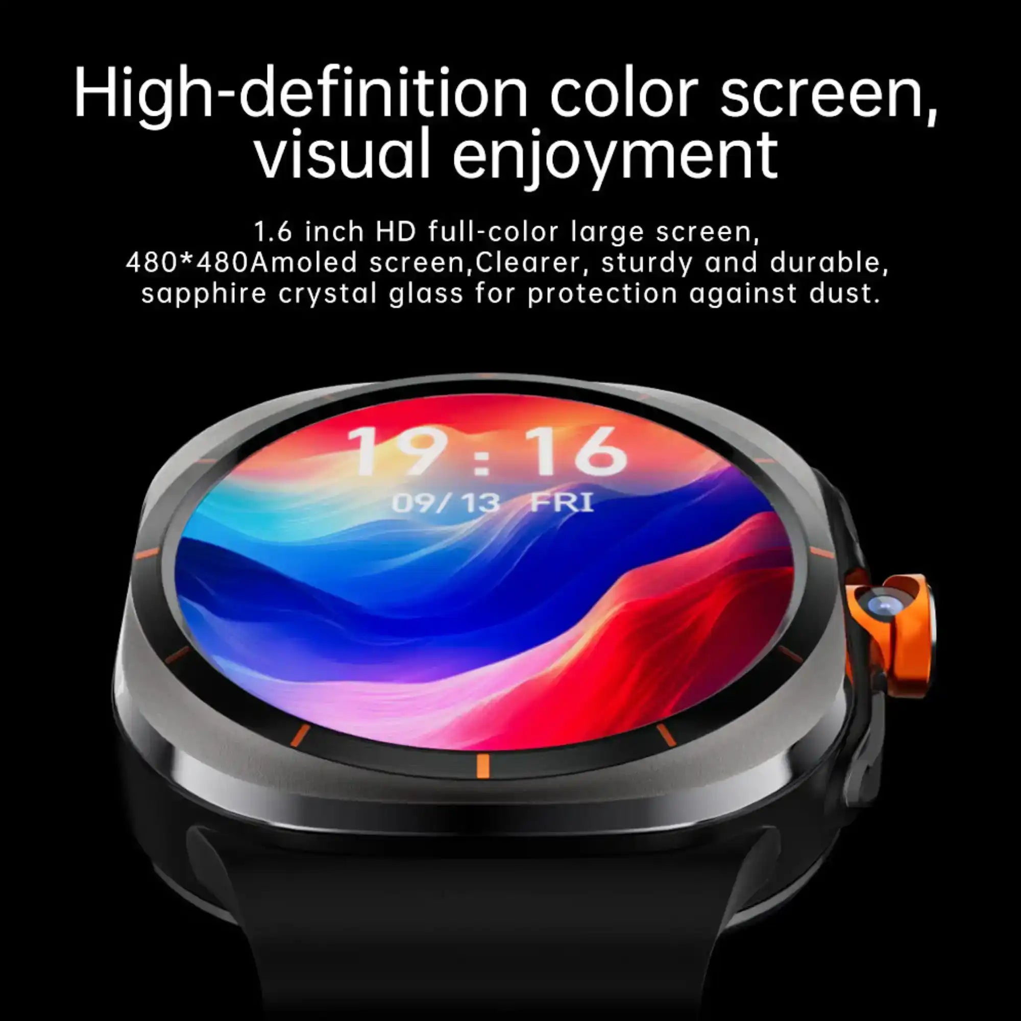 1.6 inch 4G GPS smart watch with colorful HD AMOLED display and sapphire crystal glass, TUTT