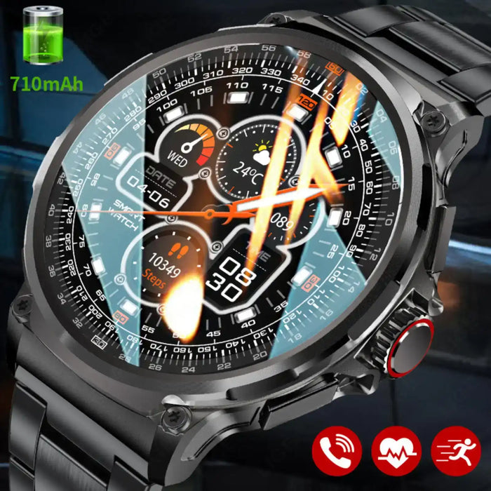TUTT V69 smart watch with black metal band, detailed digital display, 710mAh battery TUTT