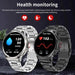 Stainless steel smart watches displaying blood pressure and heart rate health monitoring TUTT