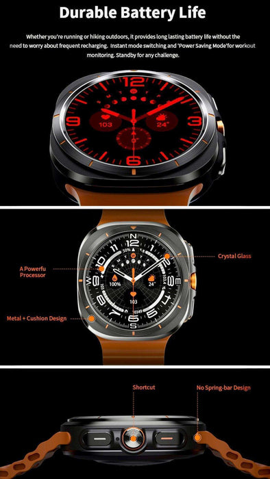 Montre connectée TUTT W7 pour hommes et femmes | Écran AMOLED 1,43" | Montre connectée avancée pour le fitness et la santé 