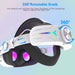 White VR head strap with RGB lighting and 360° rotatable adjustment knob for Meta Quest. TUTT