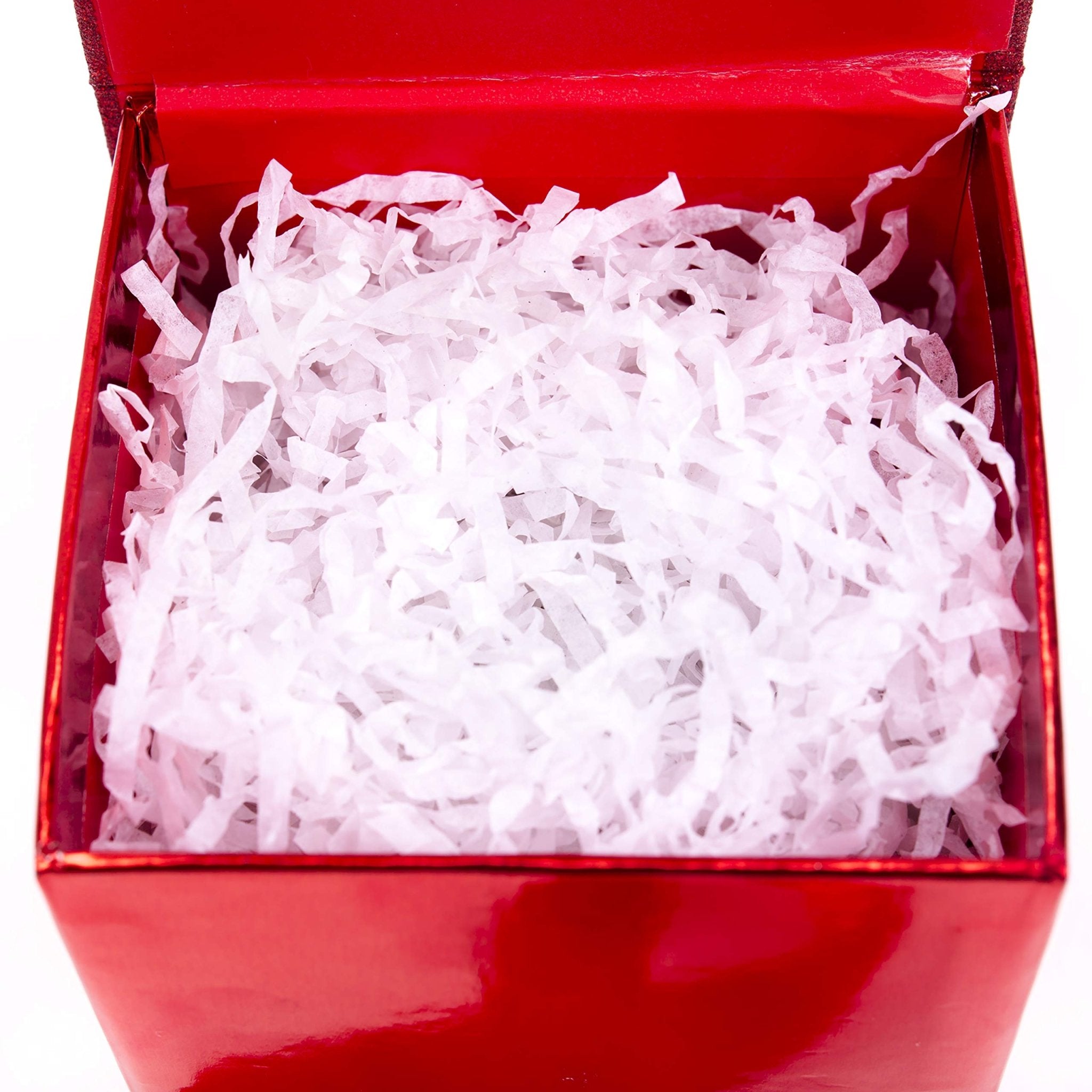 GOOD DRAGONS Small Gift Box with Bow and Shredded Paper Fill (Silver Signature 4 inch Gift Box with Glitter) - TUTT