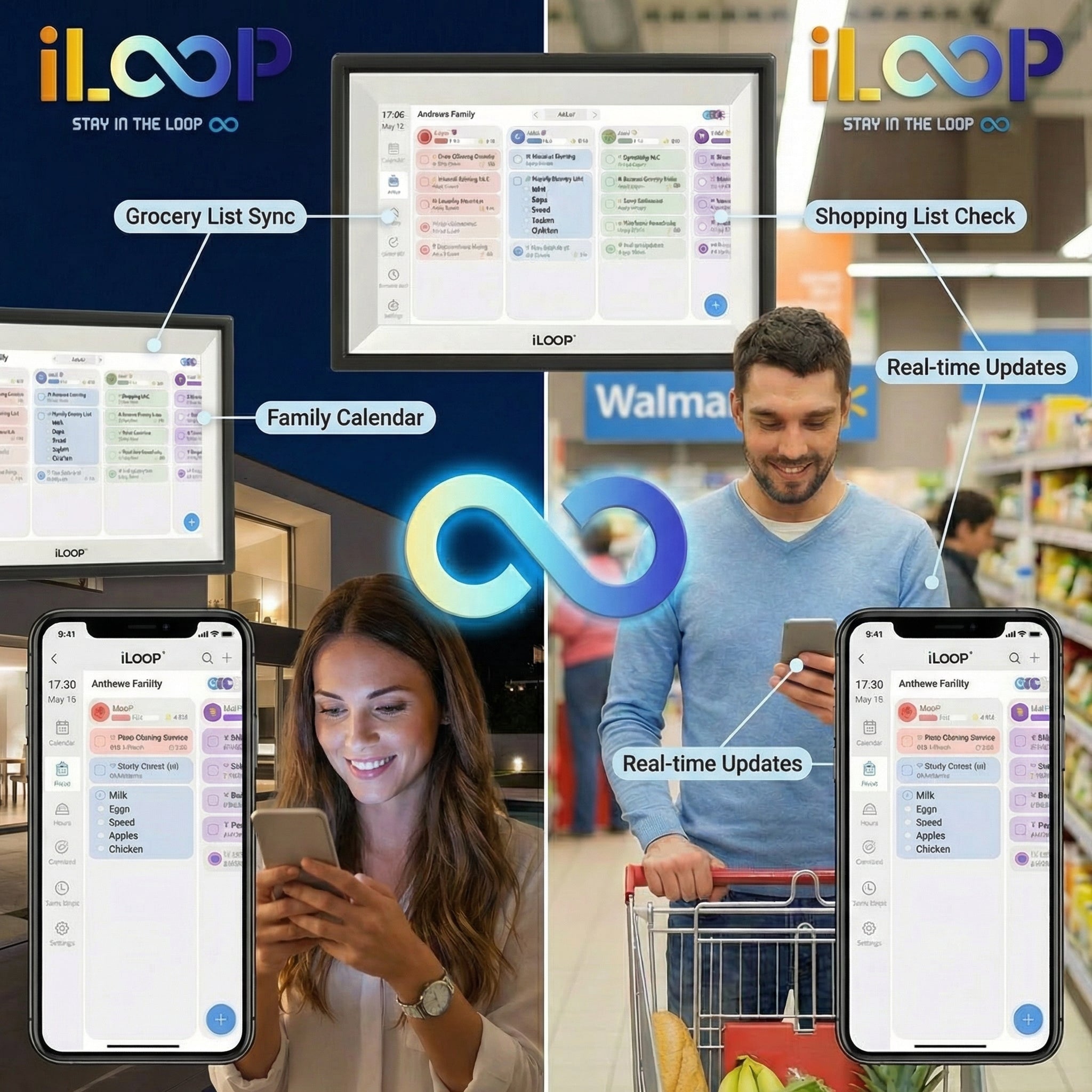 iLoop 10.1” Digital Calendar 32GB | 3 Modes: Calendar, Wi-Fi Photo and Video Frame & Art Gallery | Touchscreen