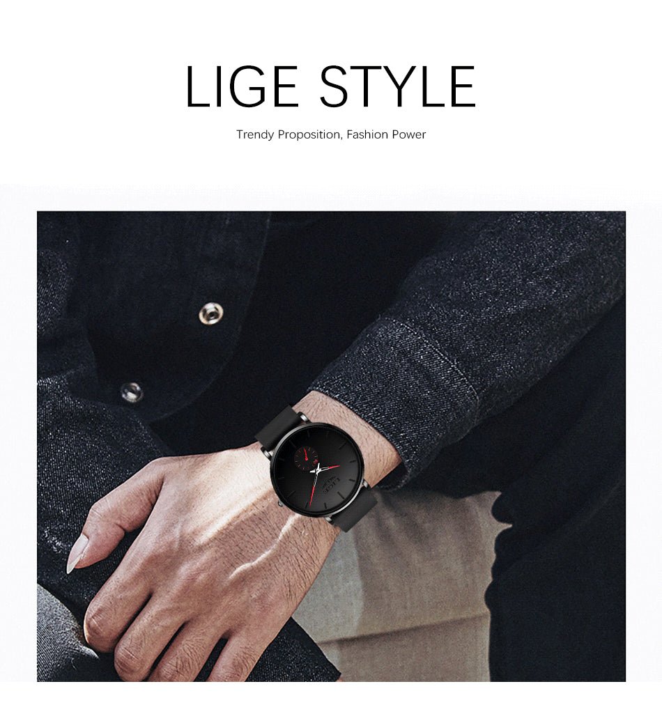 LIGE Men's Classic Quartz Watch | Ultra - thin | Waterproof 3ATM and scratch resistance surface | TUTT Exclusive - TUTT