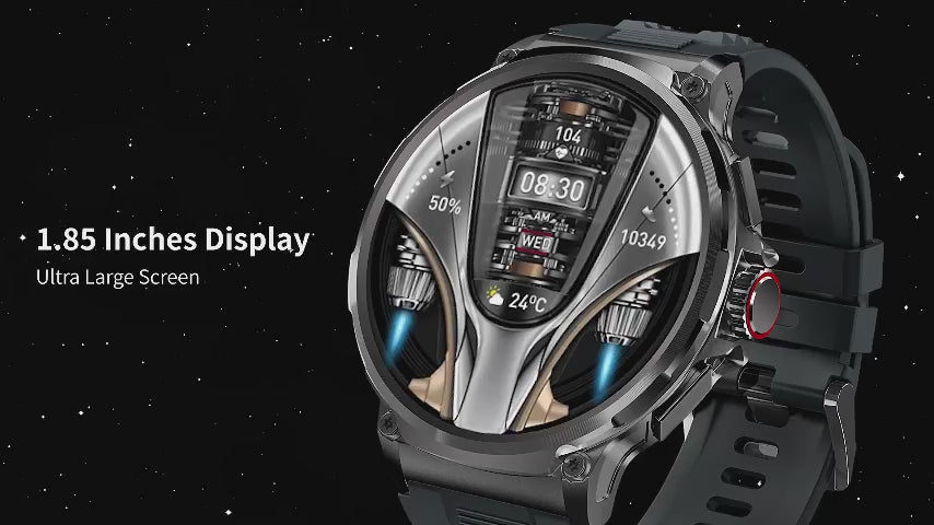 TUTT Military Smartwatch For Men | Metal Case  HD 1.85'' Large Round Screen | 710mah Battery Health & Fitness Smart Watch (3) Straps  V69