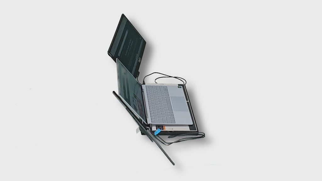 TUTT 14'' Portable Monitor Laptop Base 360° Rotation Stand, Multi-Position F3 for 12-17” Laptop Built-In Speaker All Devices Compatible with Converter Cable (H5 Included)

