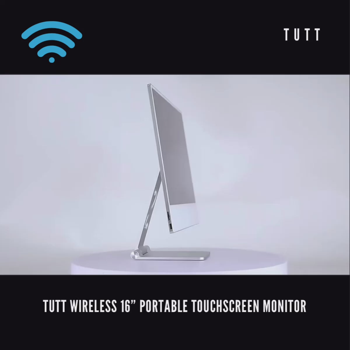 TUTT 16” Portable Touchscreen Monitor FHD IPS | Stand & Case | Built-in Speaker | Aluminum Frame