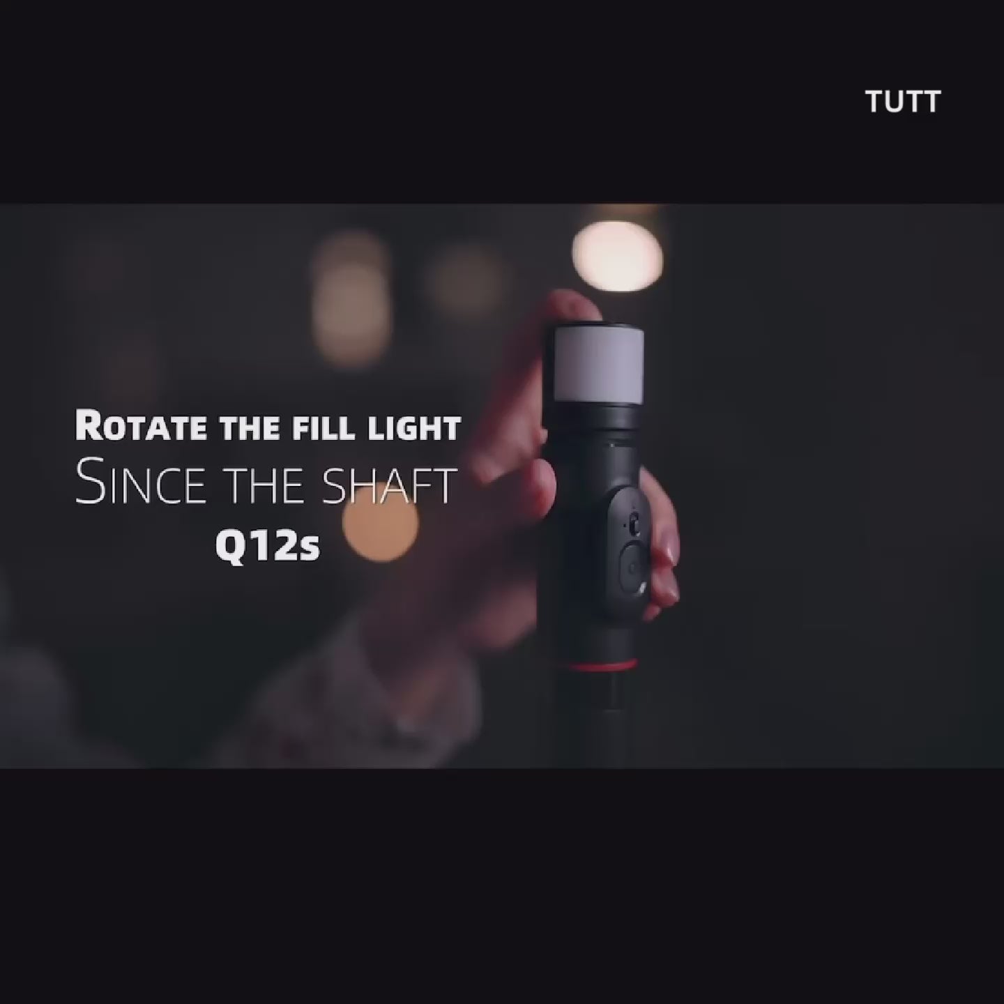 TUTT Q12 Selfie Stick Phone Holder with Fill-light Backlight | Detachable Remote Control | Foldable Rotatable 360"